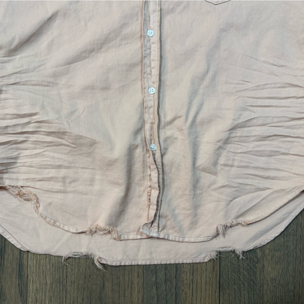 Frank & Eileen Button Down Shirt-Peach-Size Small - Picture 4 of 11